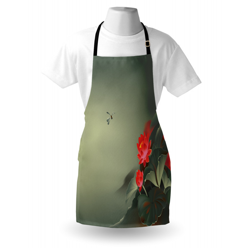 Lotus Blooms Hazy Tones Apron