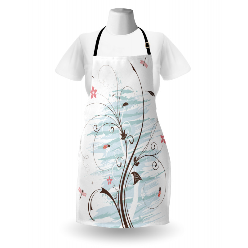 Grunge Flower Buds Apron