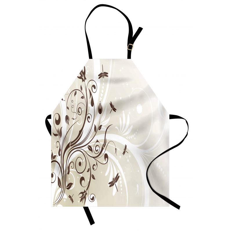 Çiçekli Mutfak Önlüğü Sanatsal Tasarımlı Yusufçuk Desenli
