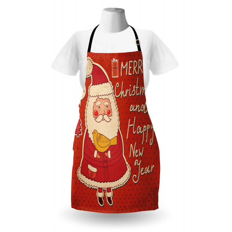 Santa and Yellow Bird Apron