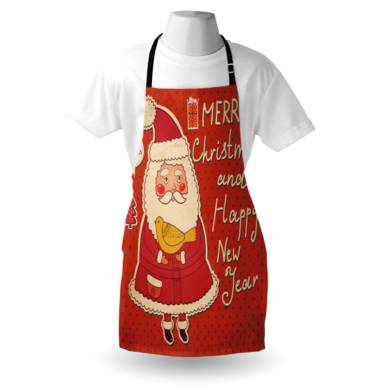 Santa and Yellow Bird Apron