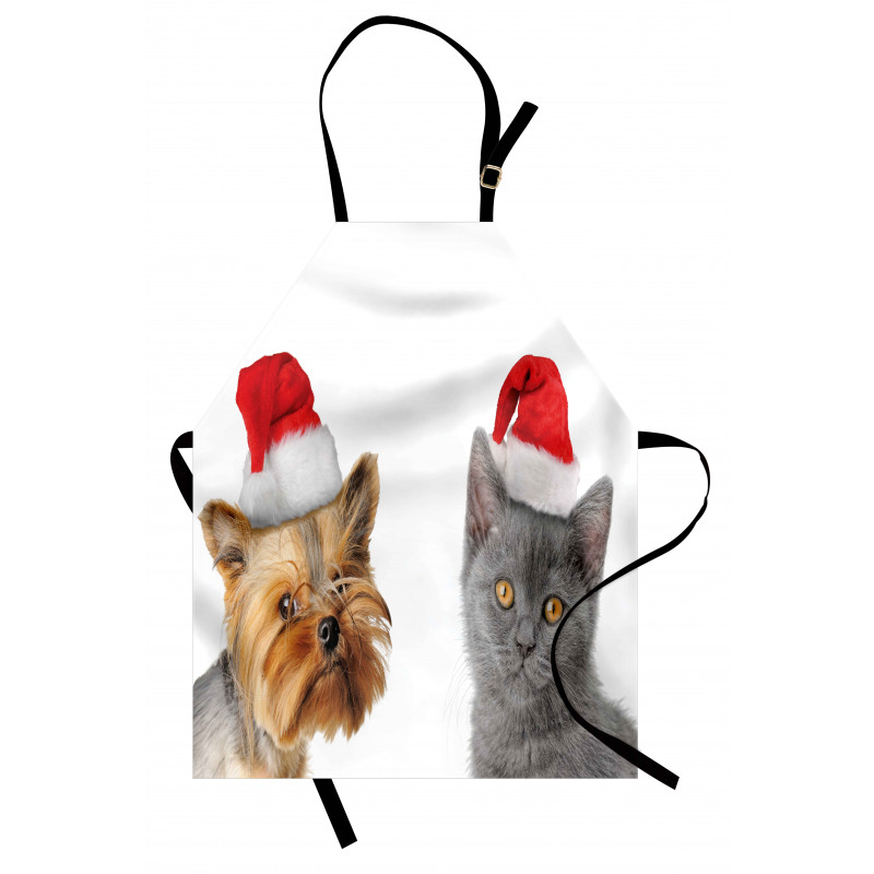 Cat Dog Xmas Hats Apron