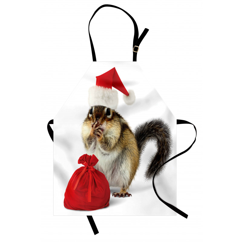 Chipmunk in Santa Hat Apron