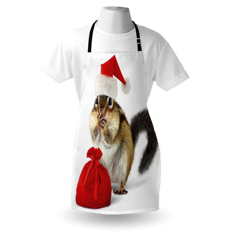 Chipmunk in Santa Hat Apron