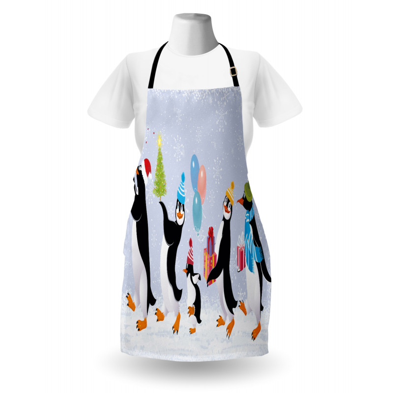 Penguins in Caps Apron