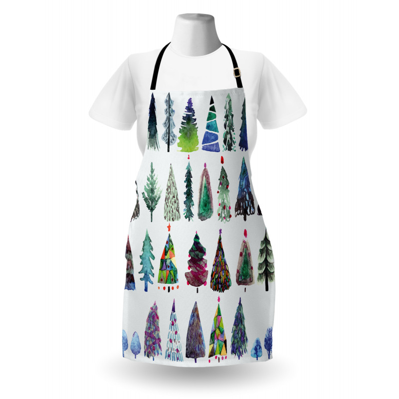 Watercolor Fir Trees Apron