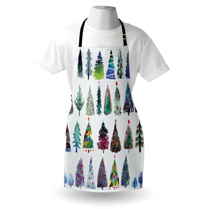 Watercolor Fir Trees Apron