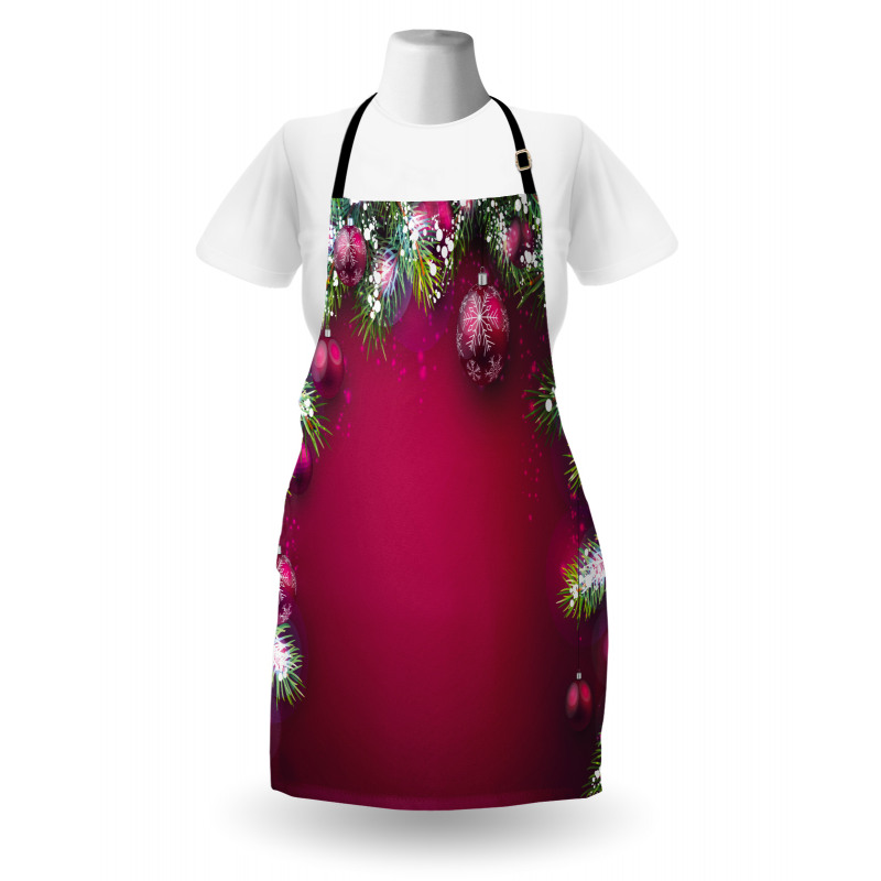 Tree Balls Snowflakes Apron