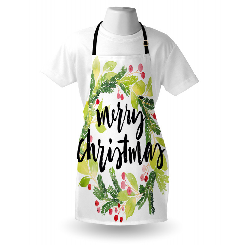 Özel Günler için Mutfak Önlüğü Sulu Boya Noel