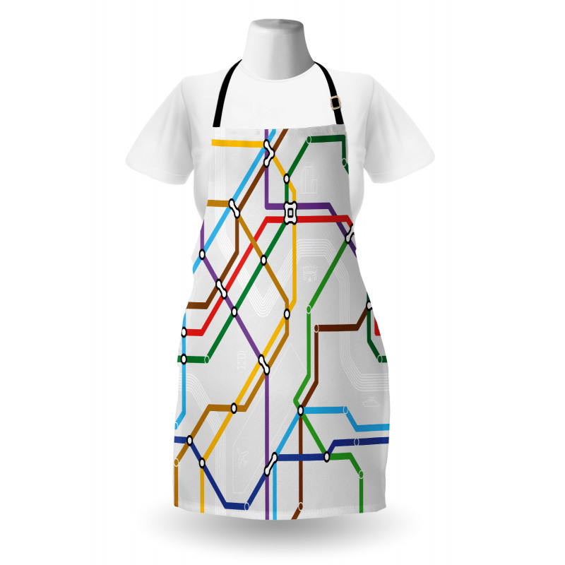 Vibrant Striped Metro Route Apron