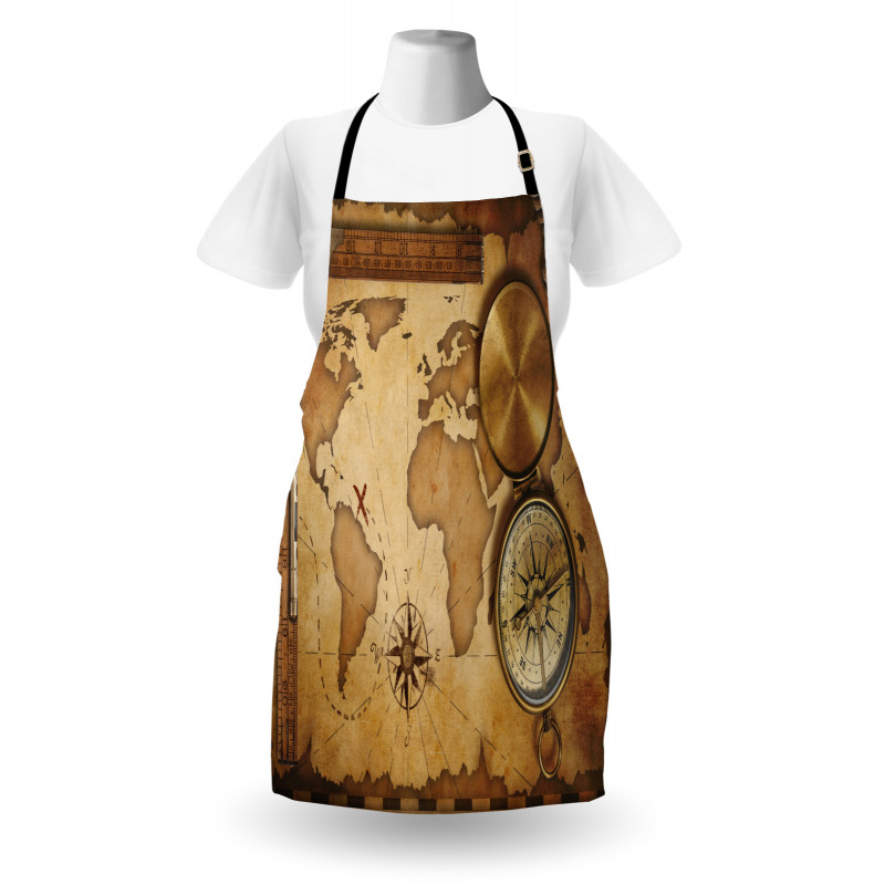 Aged Antique Treasure Map Apron