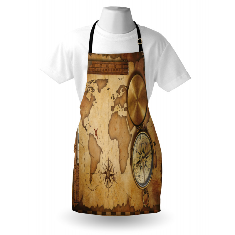 Aged Antique Treasure Map Apron