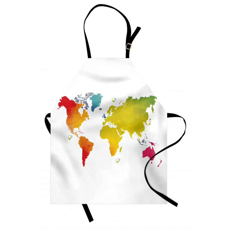 Continents World Watercolor Apron