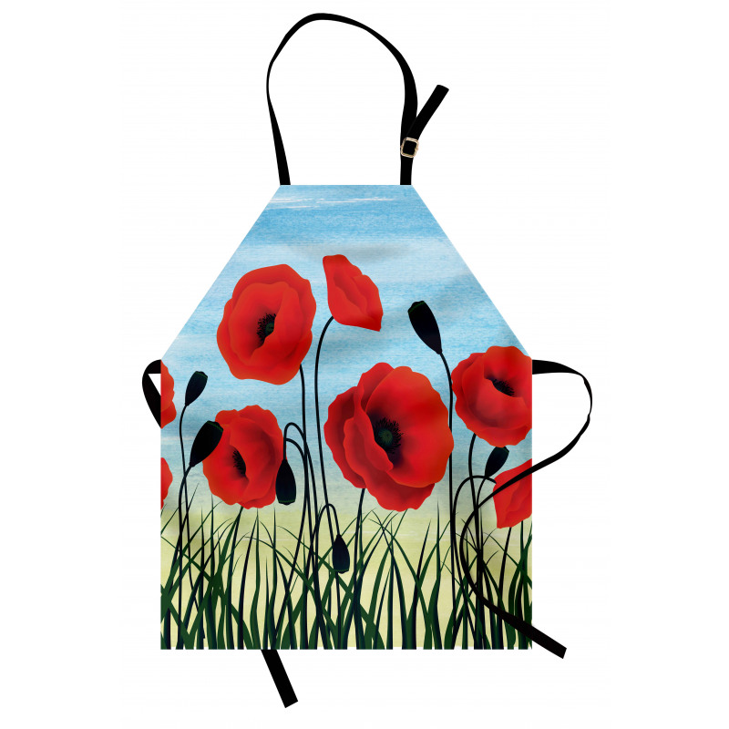 Digital Drawn Flower Apron