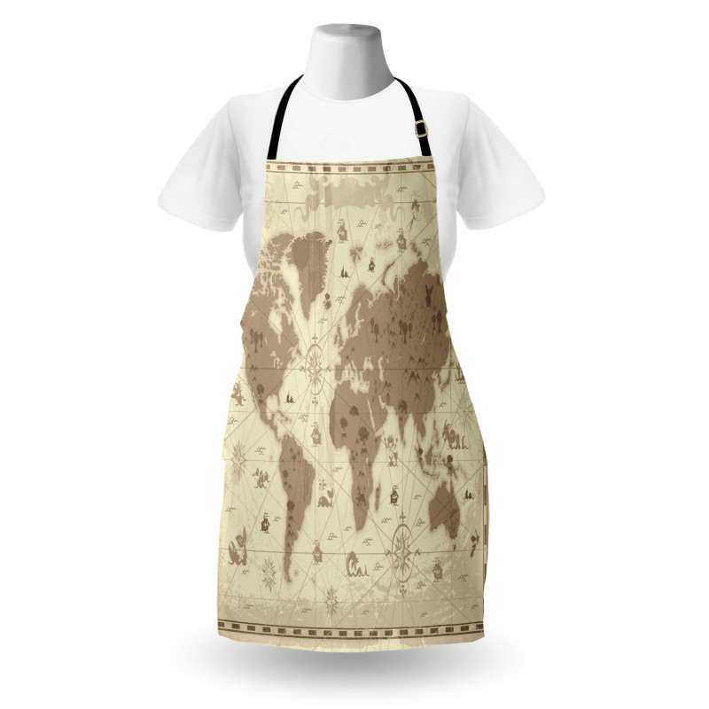 Aged World Monsters Compass Apron