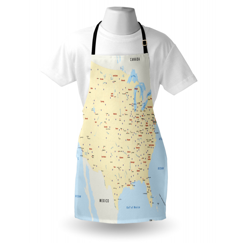 Haritalar Mutfak Önlüğü Öğretici Grafik Harita