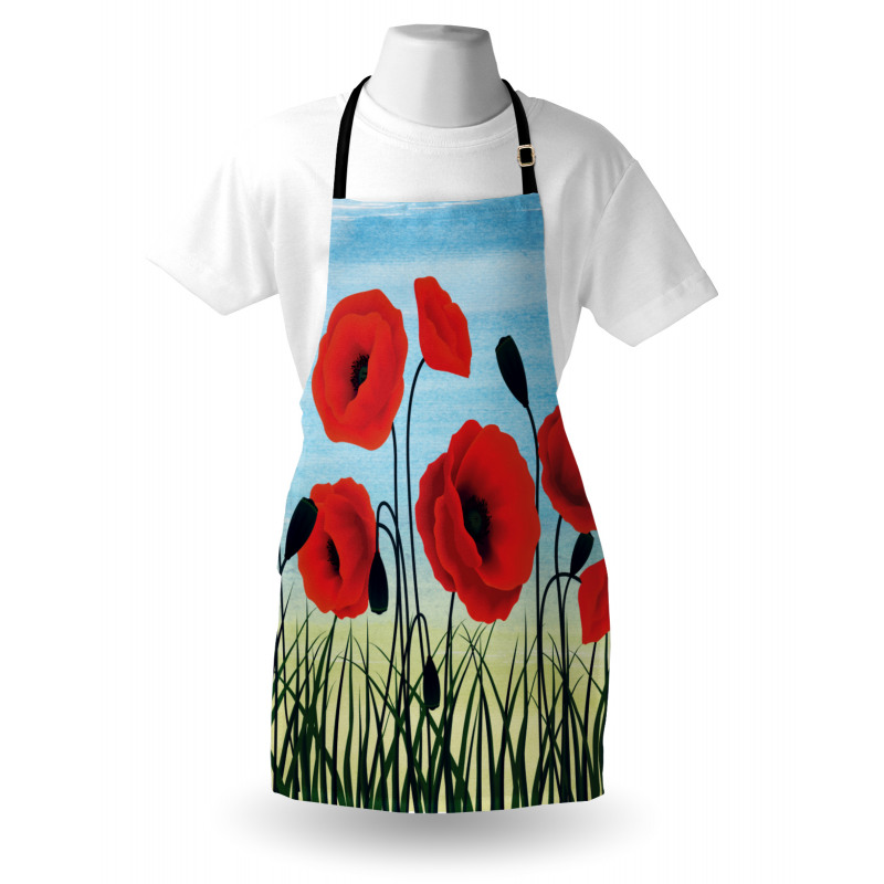 Digital Drawn Flower Apron