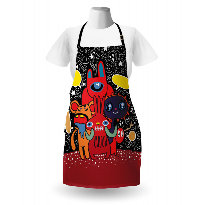 Monster Funny Characters Apron