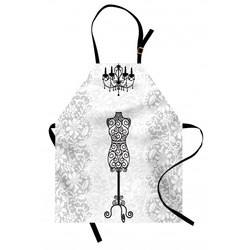 Monochrome Design Swirl Apron