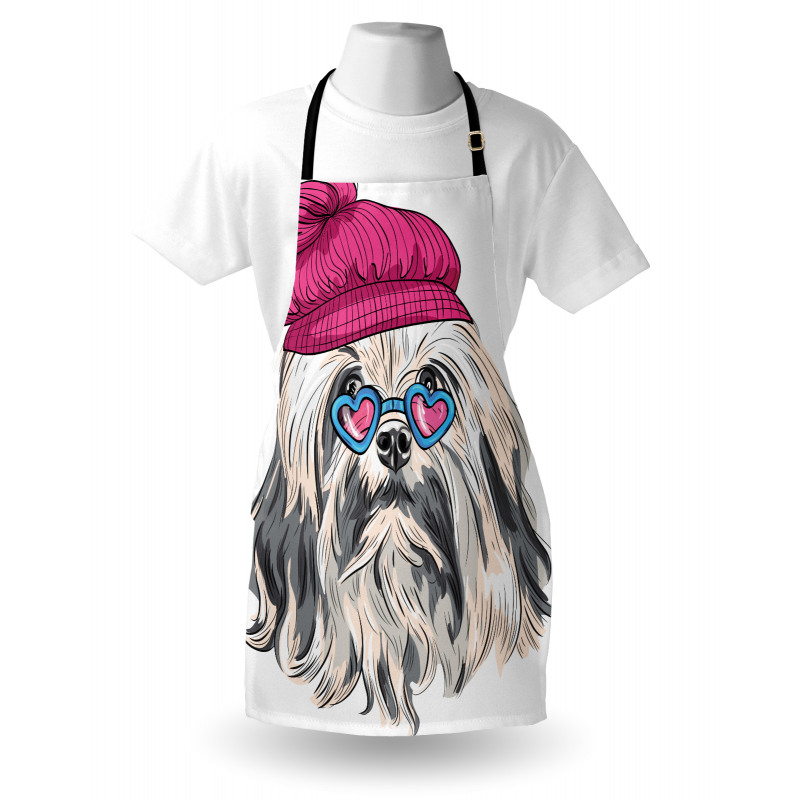 Lowchen Dog Glasses Hat Apron