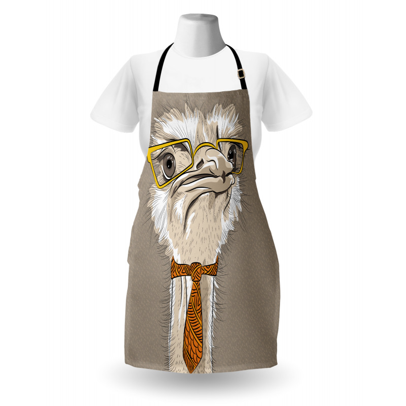 Funny Hipster Ostrich Apron
