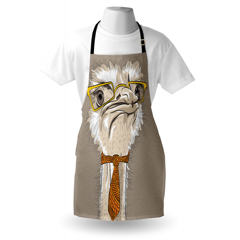 Funny Hipster Ostrich Apron