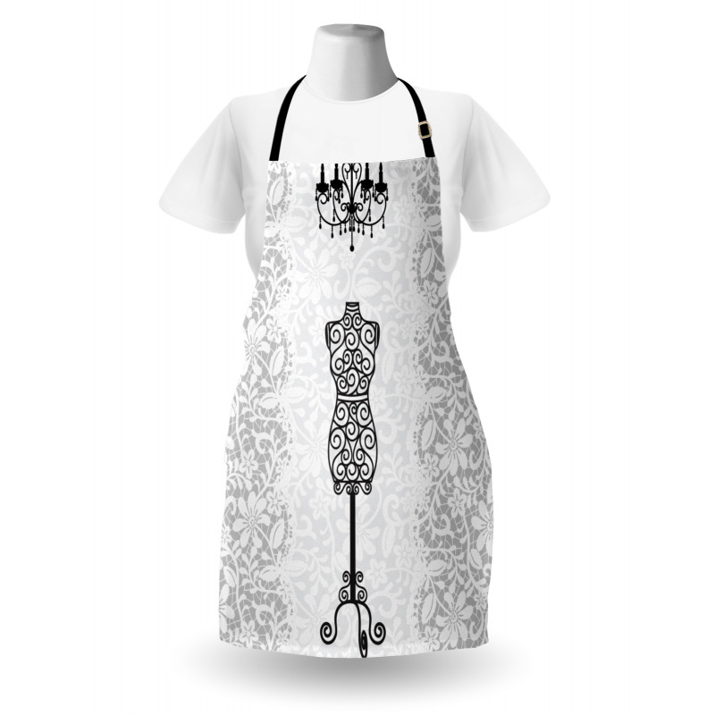 Monochrome Design Swirl Apron