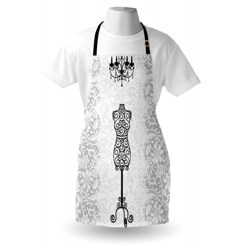 Monochrome Design Swirl Apron