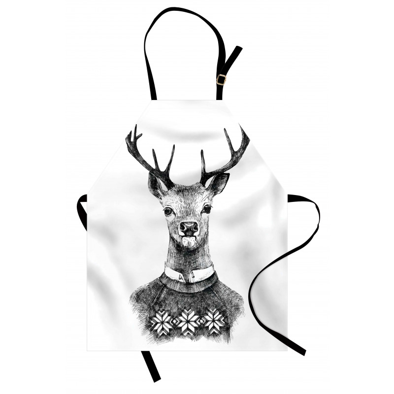 Deer Nordic Sweater Xmas Apron