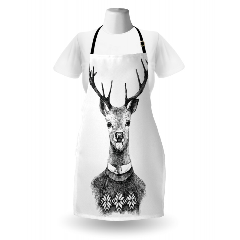 Deer Nordic Sweater Xmas Apron