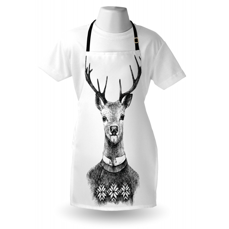 Deer Nordic Sweater Xmas Apron