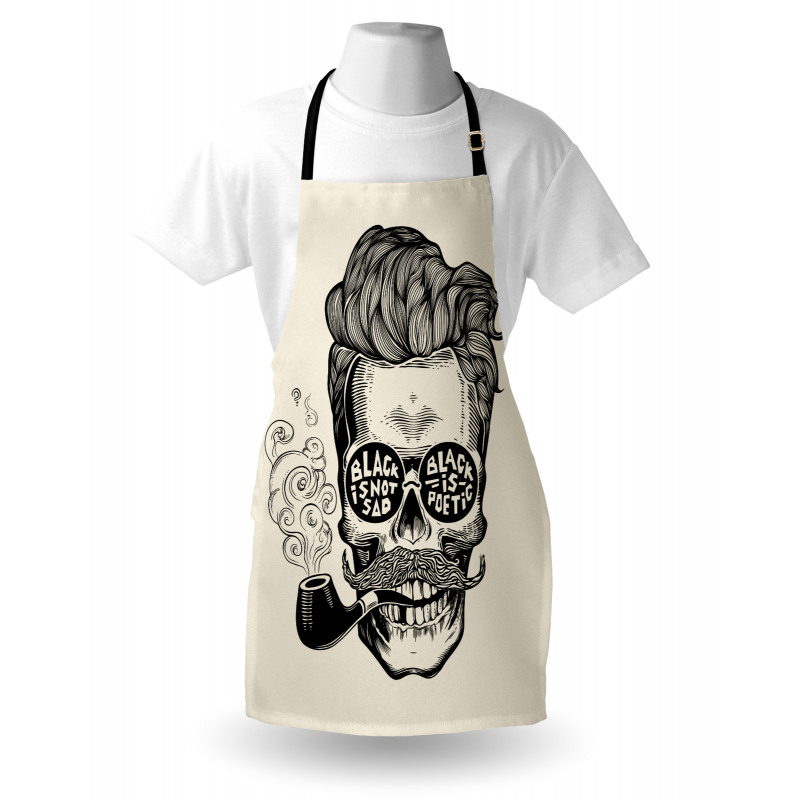 Skull with Pipe Glasses Apron