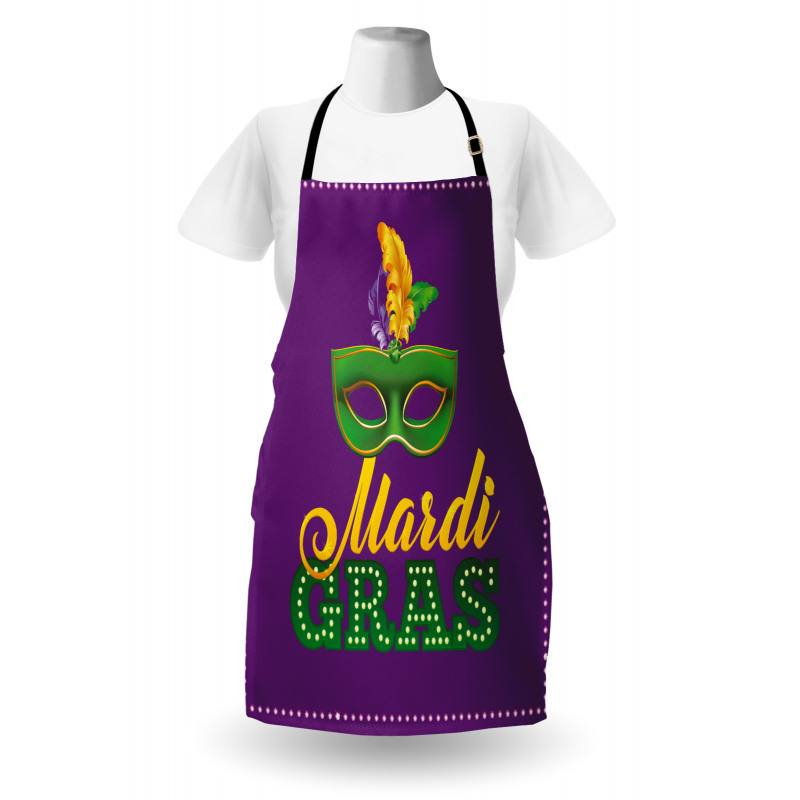 Green Mask Feathers Apron