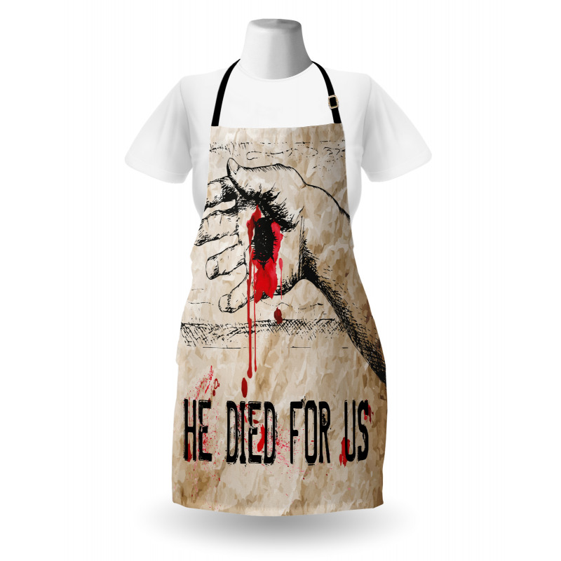 Bloody Hand Nailed Sketch Apron