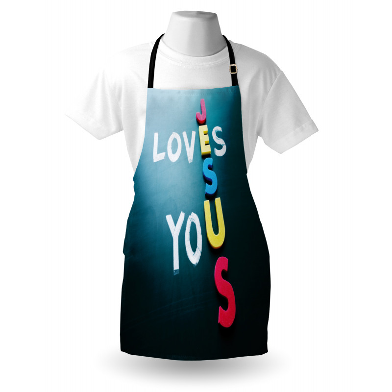 He Loves You Phrase Colorful Apron