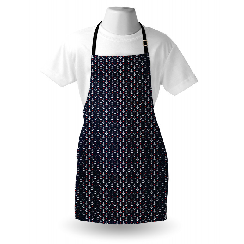 Small White Anchors Apron