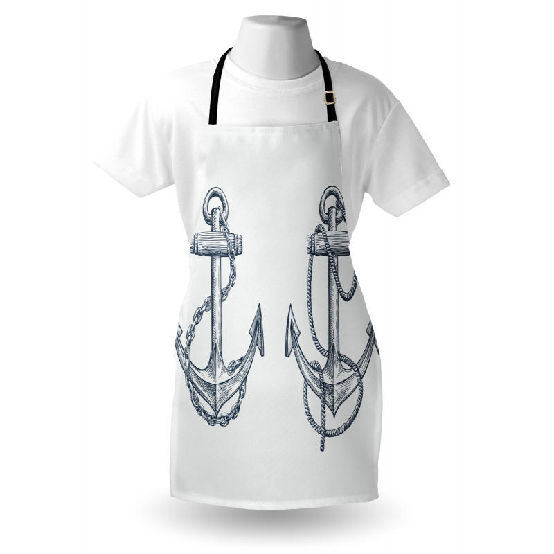 Denizci Mutfak Önlüğü Lacivert Çapalar