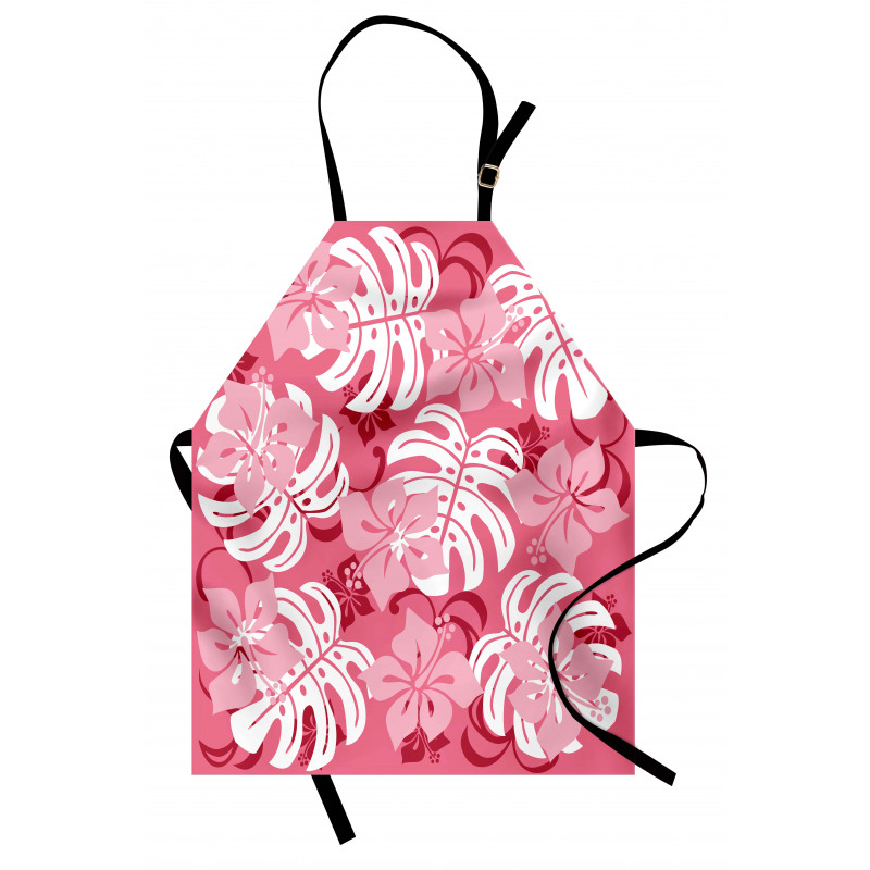 Monstera Leaves Blossoms Apron