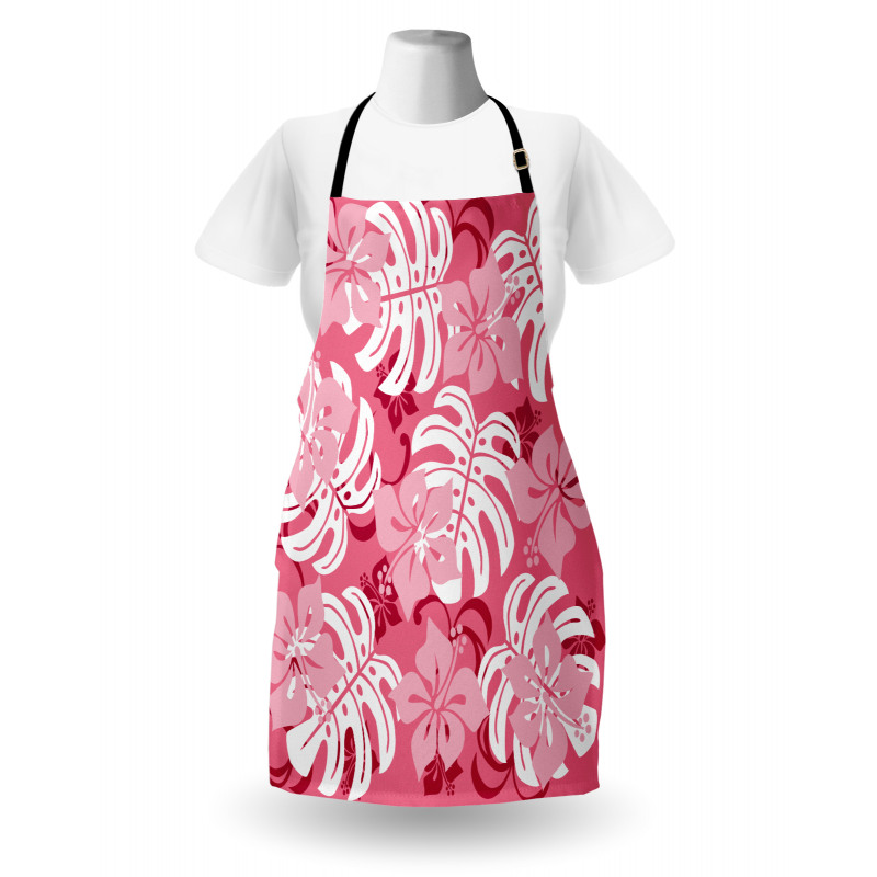 Monstera Leaves Blossoms Apron