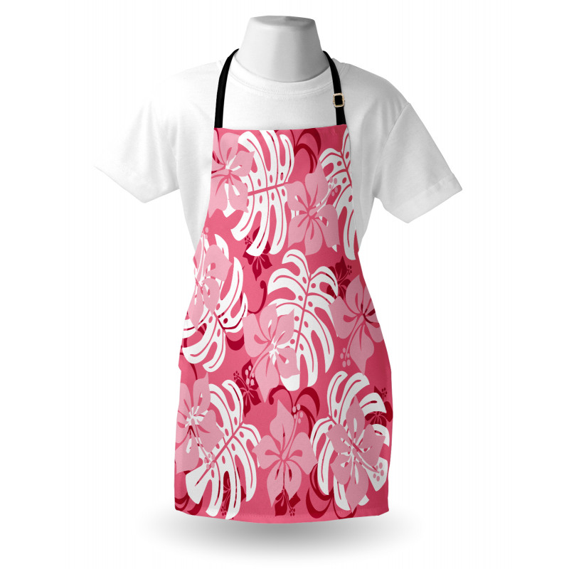 Monstera Leaves Blossoms Apron