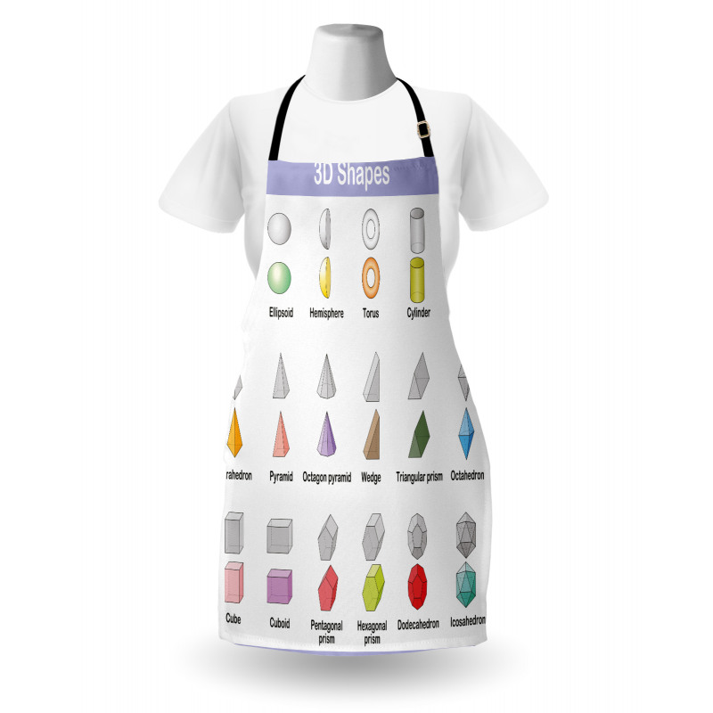 3D Shapes School Theme Apron