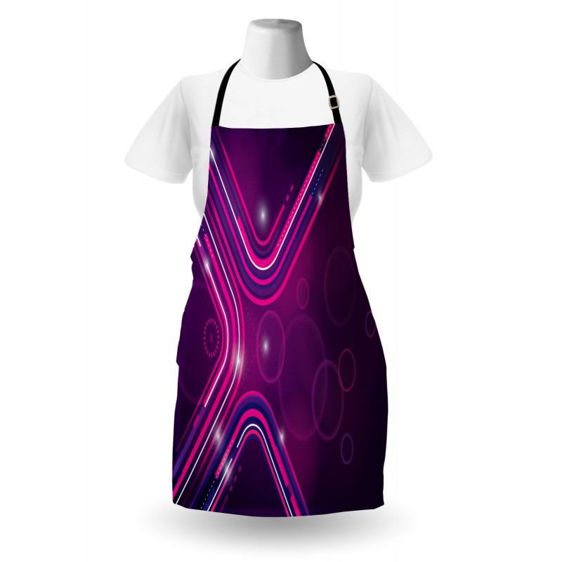 Purple Lines Circles Apron