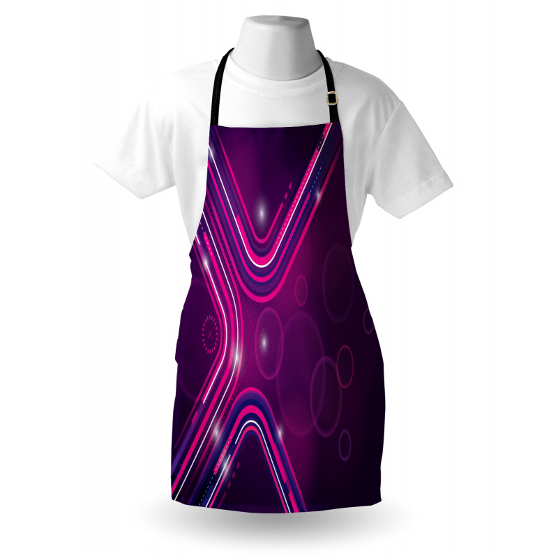 Purple Lines Circles Apron