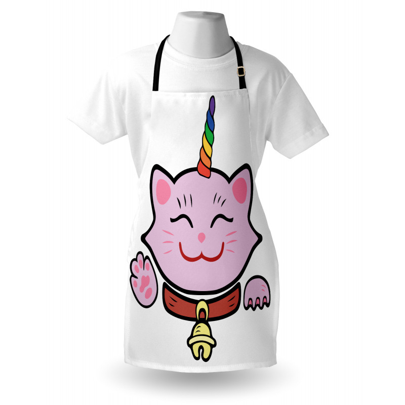 Komik Mutfak Önlüğü Sevimli Kedi Unicorn
