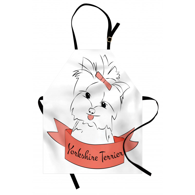Hayvan Deseni Mutfak Önlüğü Beyaz Köpek Desenli