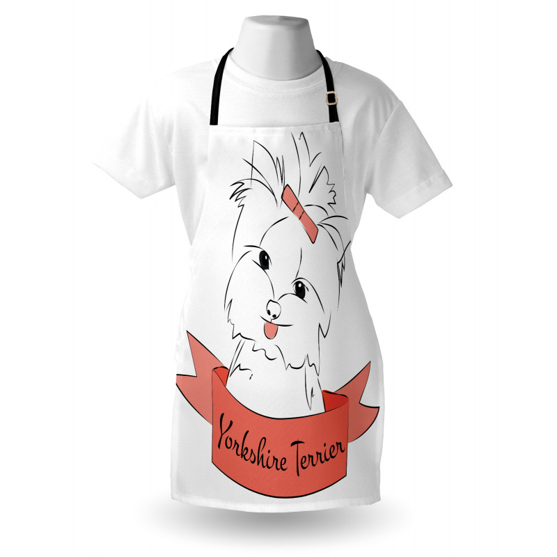 Hayvan Deseni Mutfak Önlüğü Beyaz Köpek Desenli