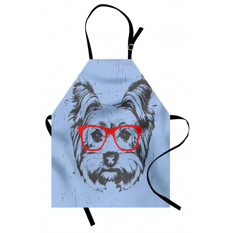 Fun Portrait Red Glasses Apron