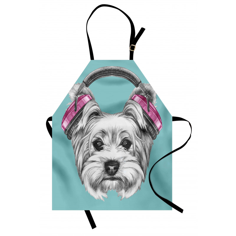 Headphones Music Dog Apron