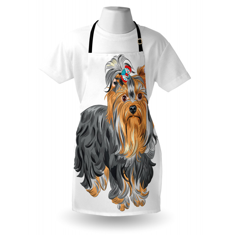 Terrier with Bow Apron