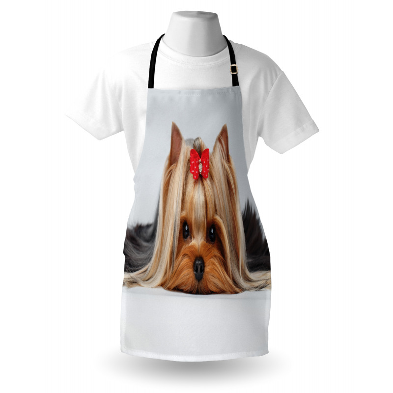 Lying Dog Ribbon Love Apron